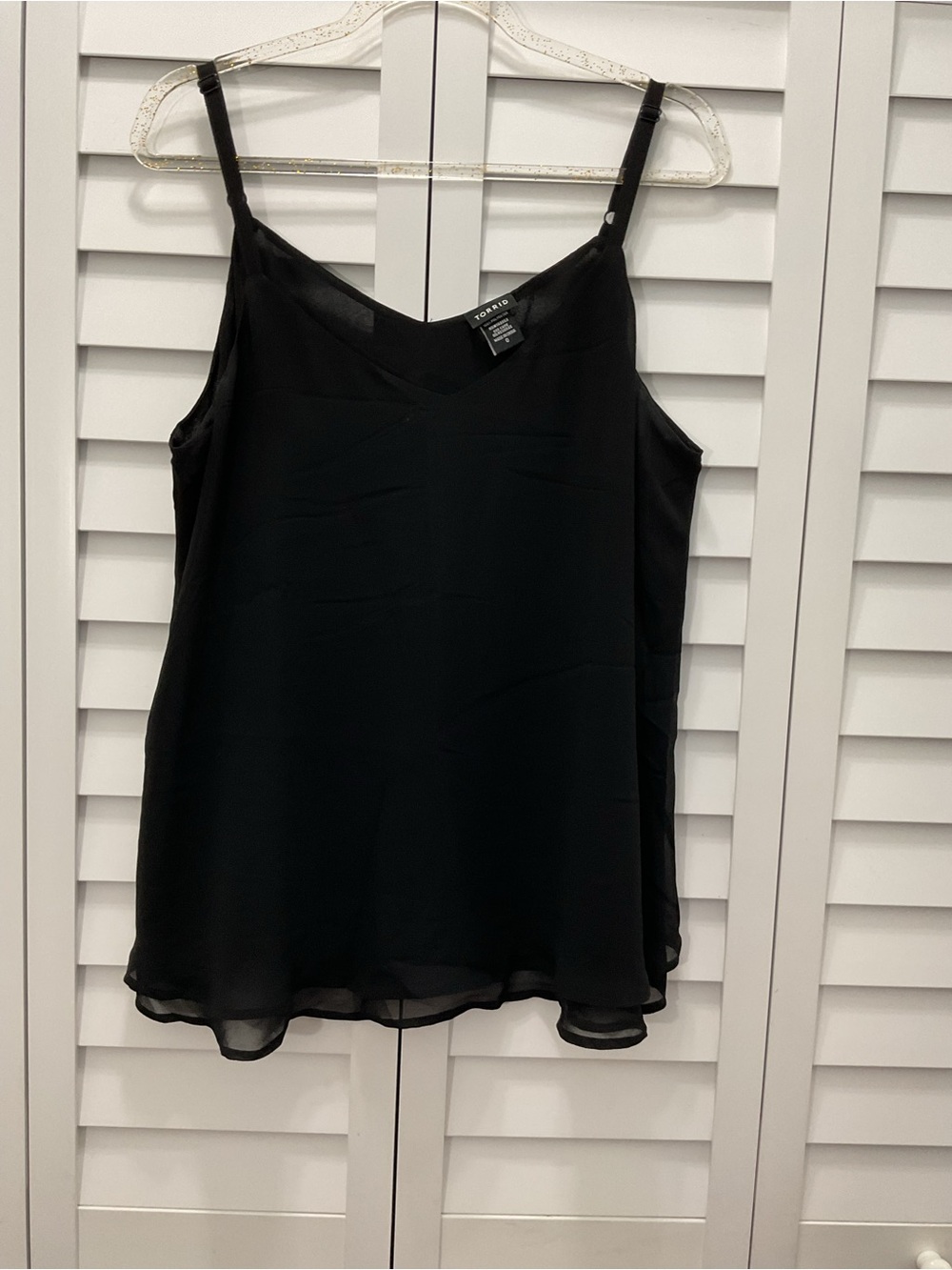 Torrid Women’s Chiffon Spaghetti Strap  Black Camisole Size O